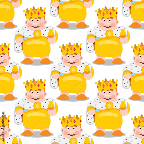 Seamless pattern with cartoon kings.