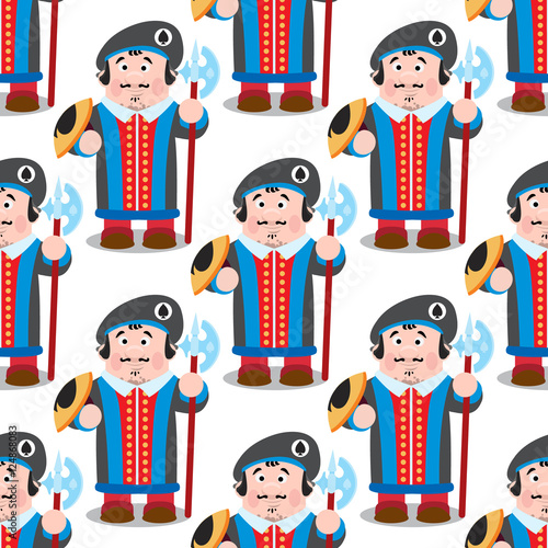 Seamless pattern with cartoon prince.