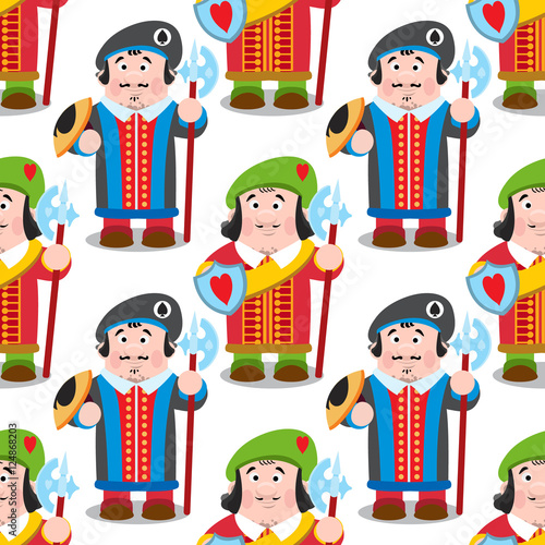 Seamless pattern with cartoon prince.