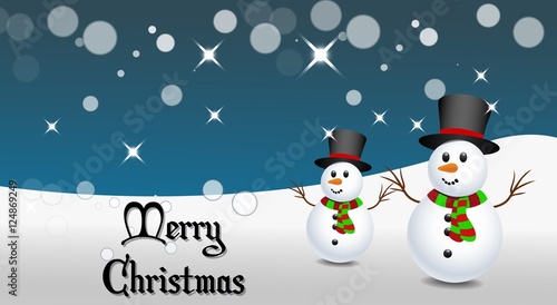 Snowman in christmas night background