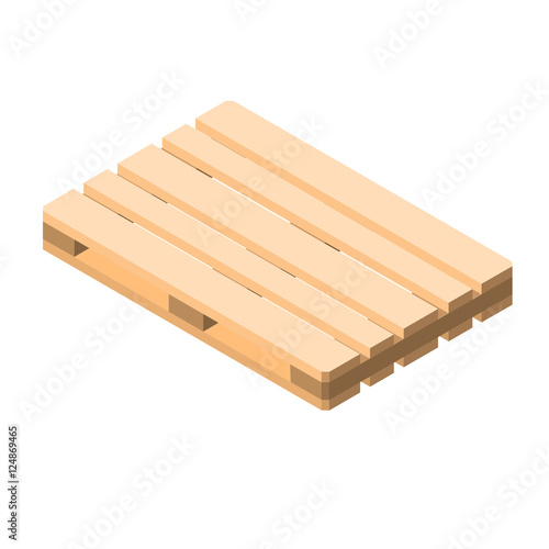 Euro pallet isometric vector illustration