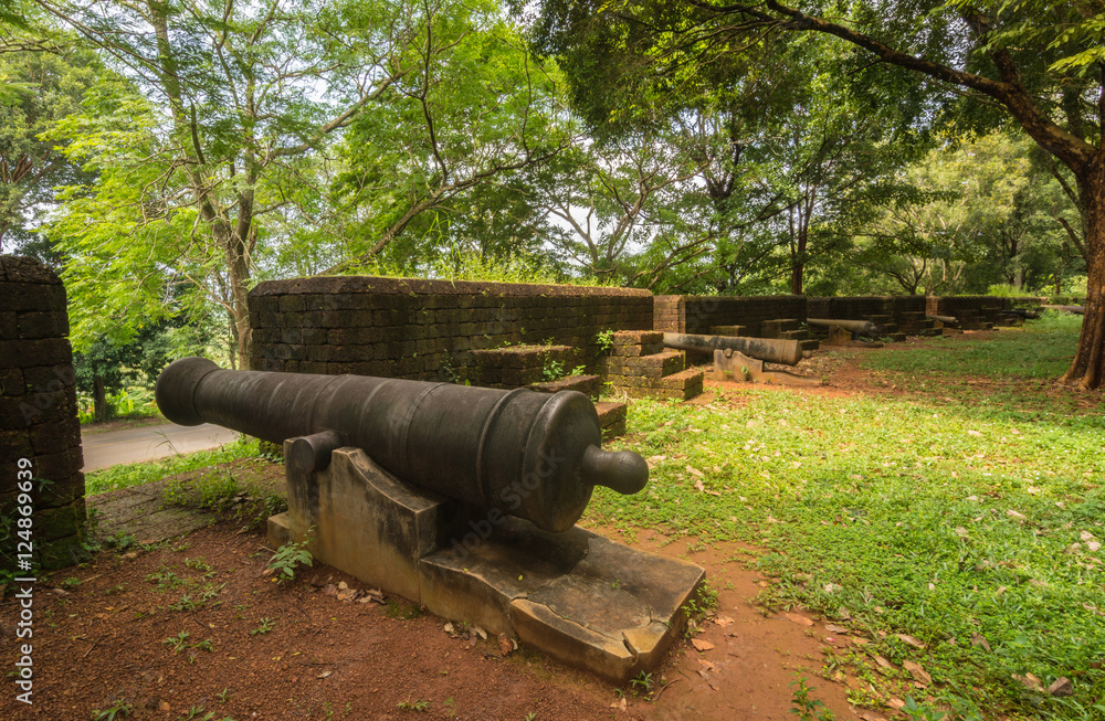 The  ancient cannon at  Noen  Wong  Fortress, Chanthaburi, Thailand.