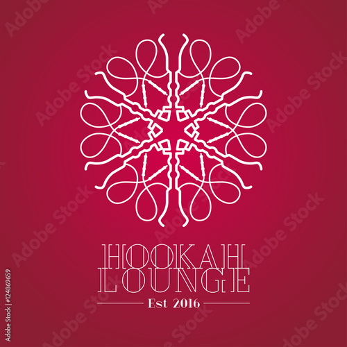 Hookah vector logo, icon, symbol, emblem, sign