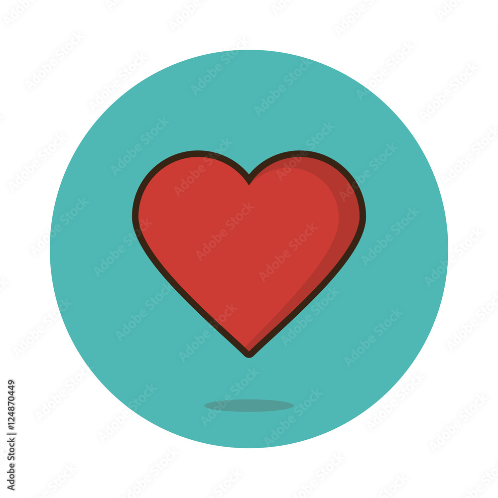 Flat heart icon vector