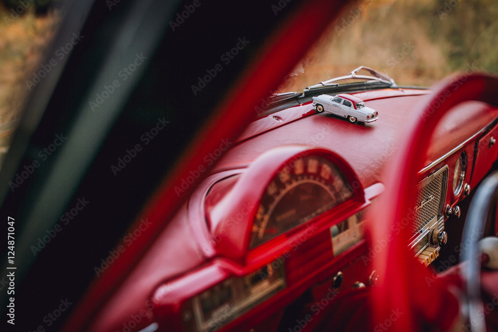 Naklejka premium closeup of a classic vintage car