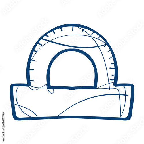 Protractors icon. Design elements in hand drawn style.