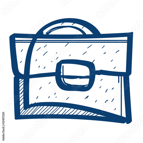 Business briefcase icon. Design elements in hand drawn style.
