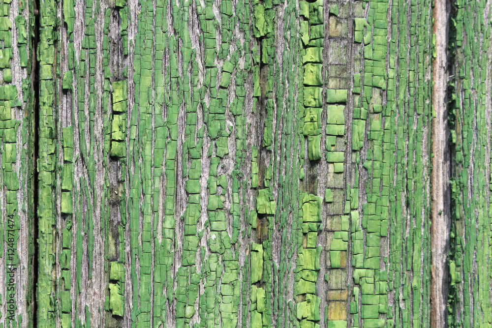 Obraz premium Old wooden painted wall from boards