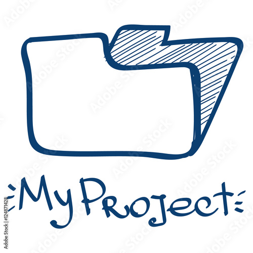 Folder icon. Design elements in hand drawn style.