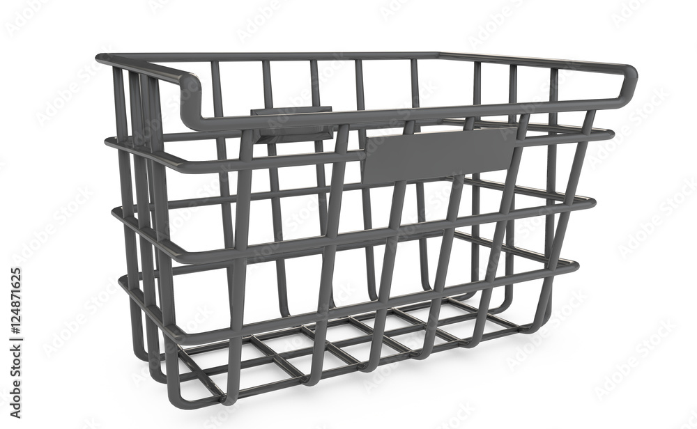 Empty shopping basket isolated on white 3d render Empty shopping basket isolated on white 3d render