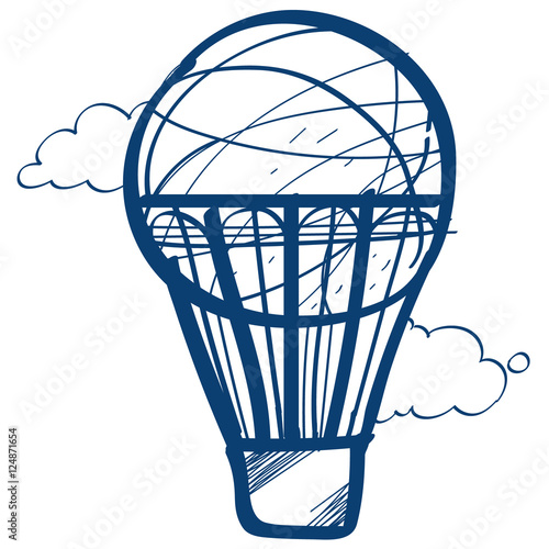Balloon clipart hand drawing style.