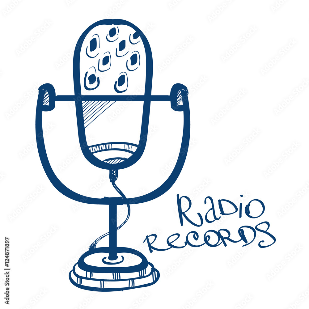 Desktop microphone icon. Design elements in hand drawn style. Desktop microphone icon. Design elements in hand drawn style.