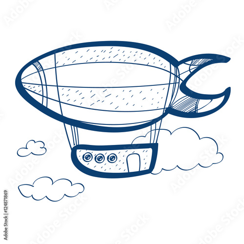 Airship icon. Design elements in hand drawn style.