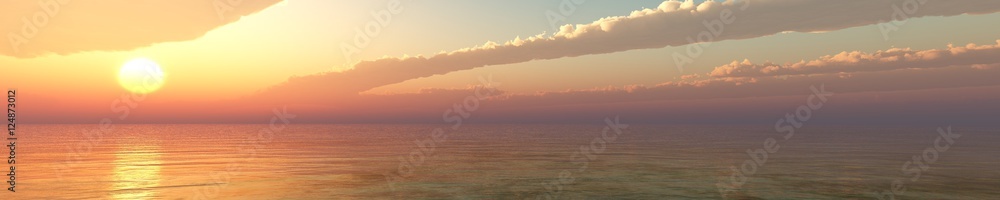 sunset panorama. sea view.