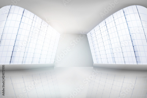 Interior of office building. Vector illustration.