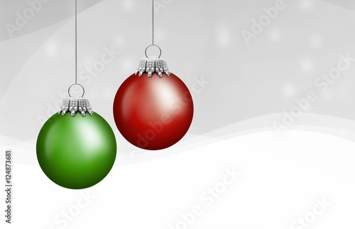 Rote und Grüne Weihnachtskugeln