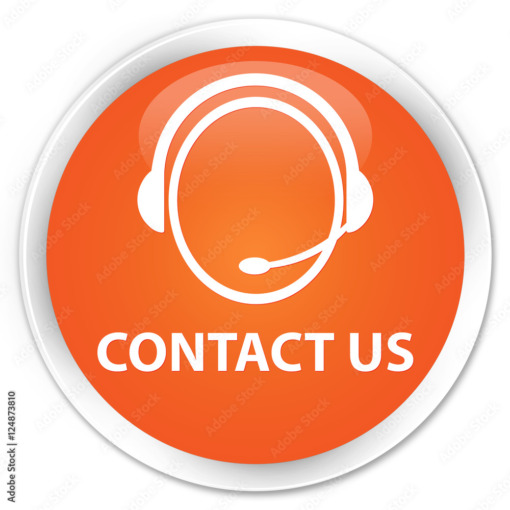 Contact us (customer care icon) orange glossy round button Contact us (customer care icon) orange glossy round button
