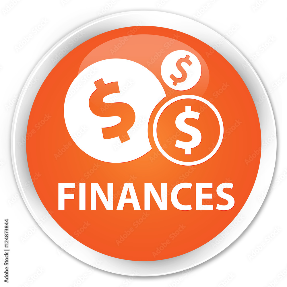 Finances (dollar sign) orange glossy round button Finances (dollar sign) orange glossy round button