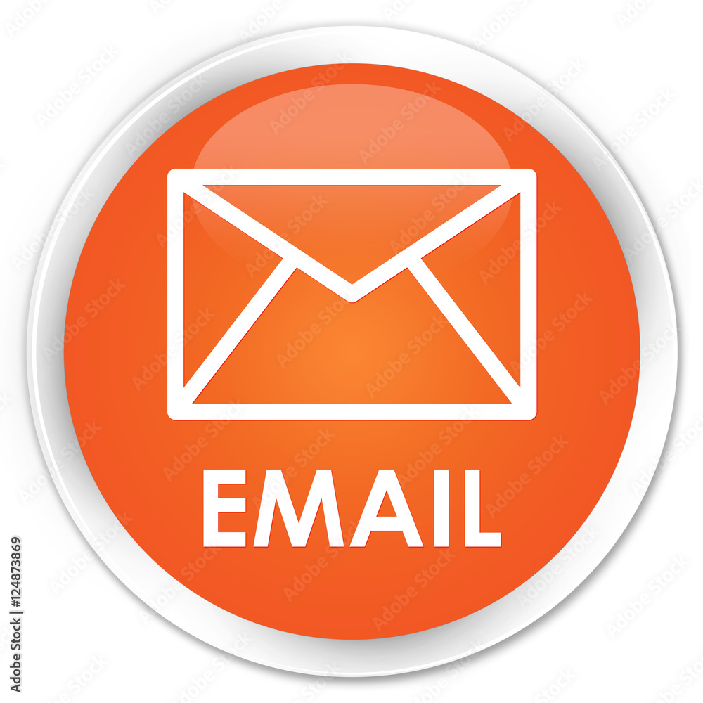 Email orange glossy round button
