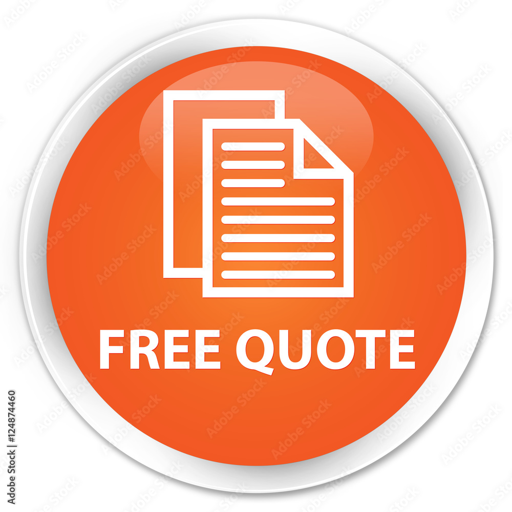 Free quote orange glossy round button Free quote orange glossy round button