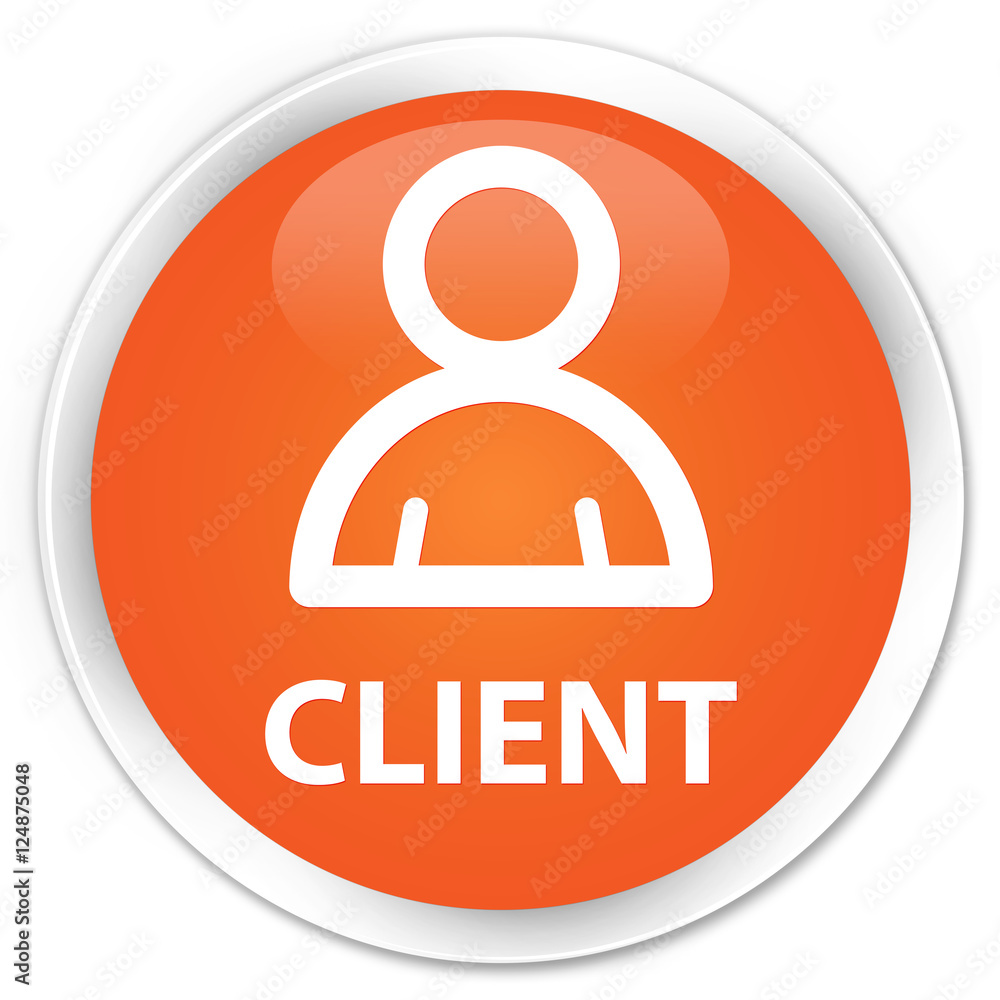Client (member icon) orange glossy round button Client (member icon) orange glossy round button