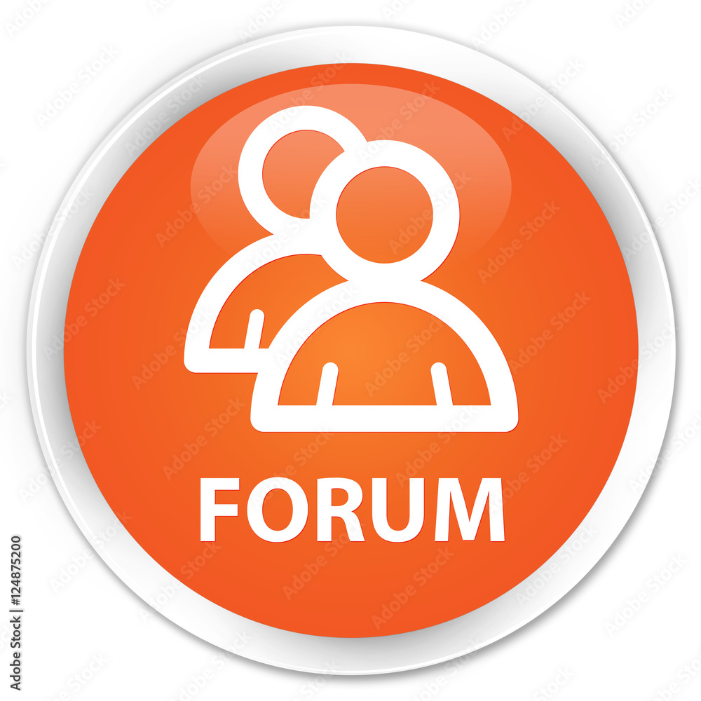 Forum (group icon) orange glossy round button Forum (group icon) orange glossy round button