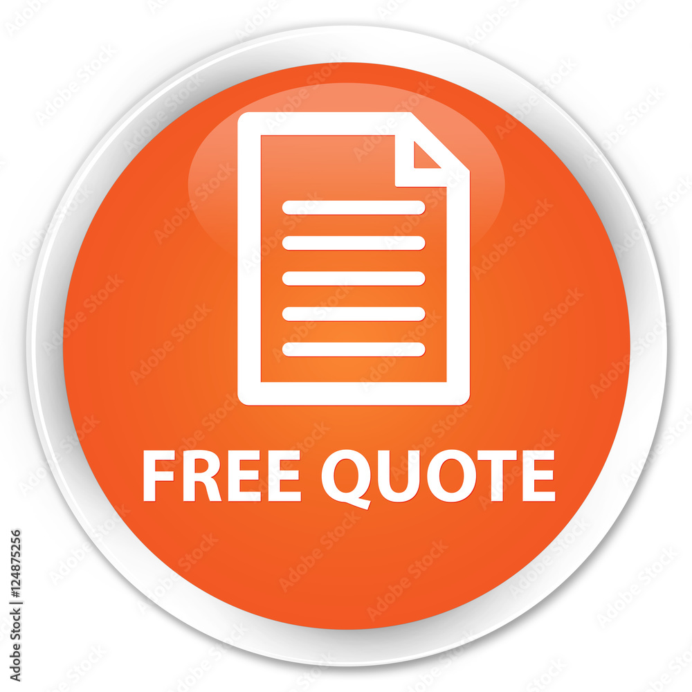 Free quote (page icon) orange glossy round button Free quote (page icon) orange glossy round button