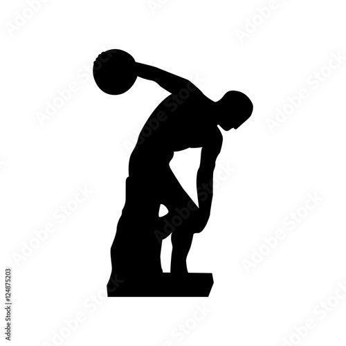 discus thrower or discobolus sculpture icon image vector illustration design 
