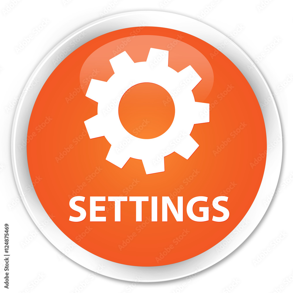 Settings orange glossy round button Settings orange glossy round button