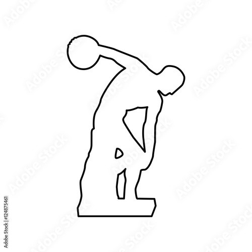 discus thrower or discobolus sculpture icon image vector illustration design 