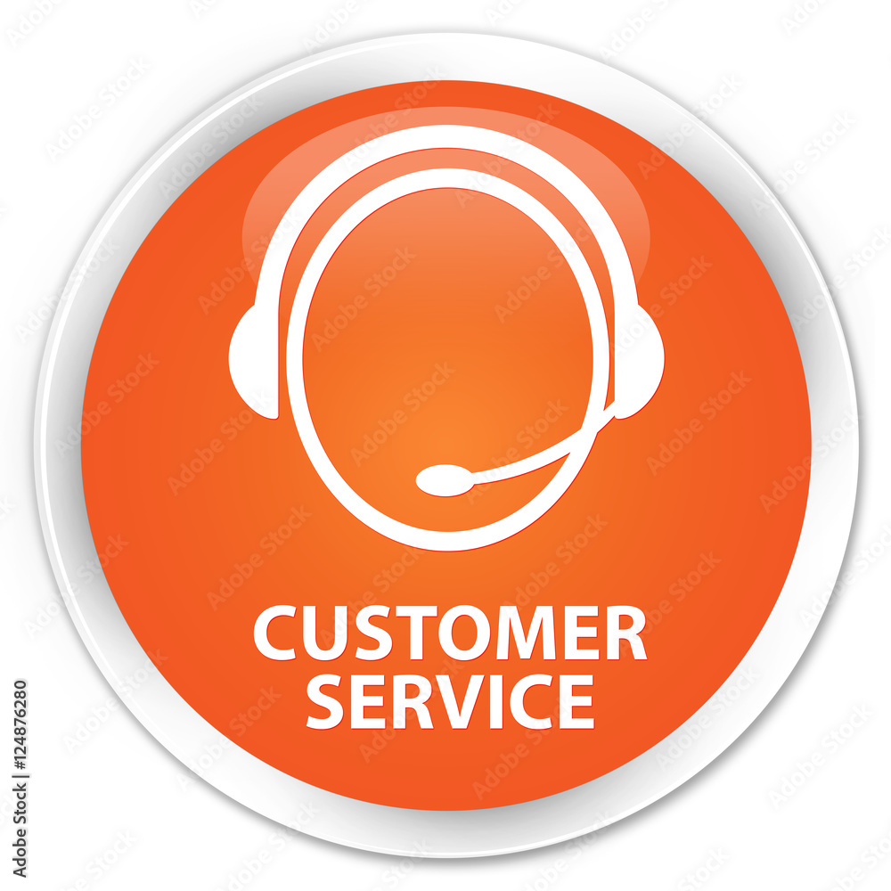Customer service (customer care icon) orange glossy round button Customer service (customer care icon) orange glossy round button