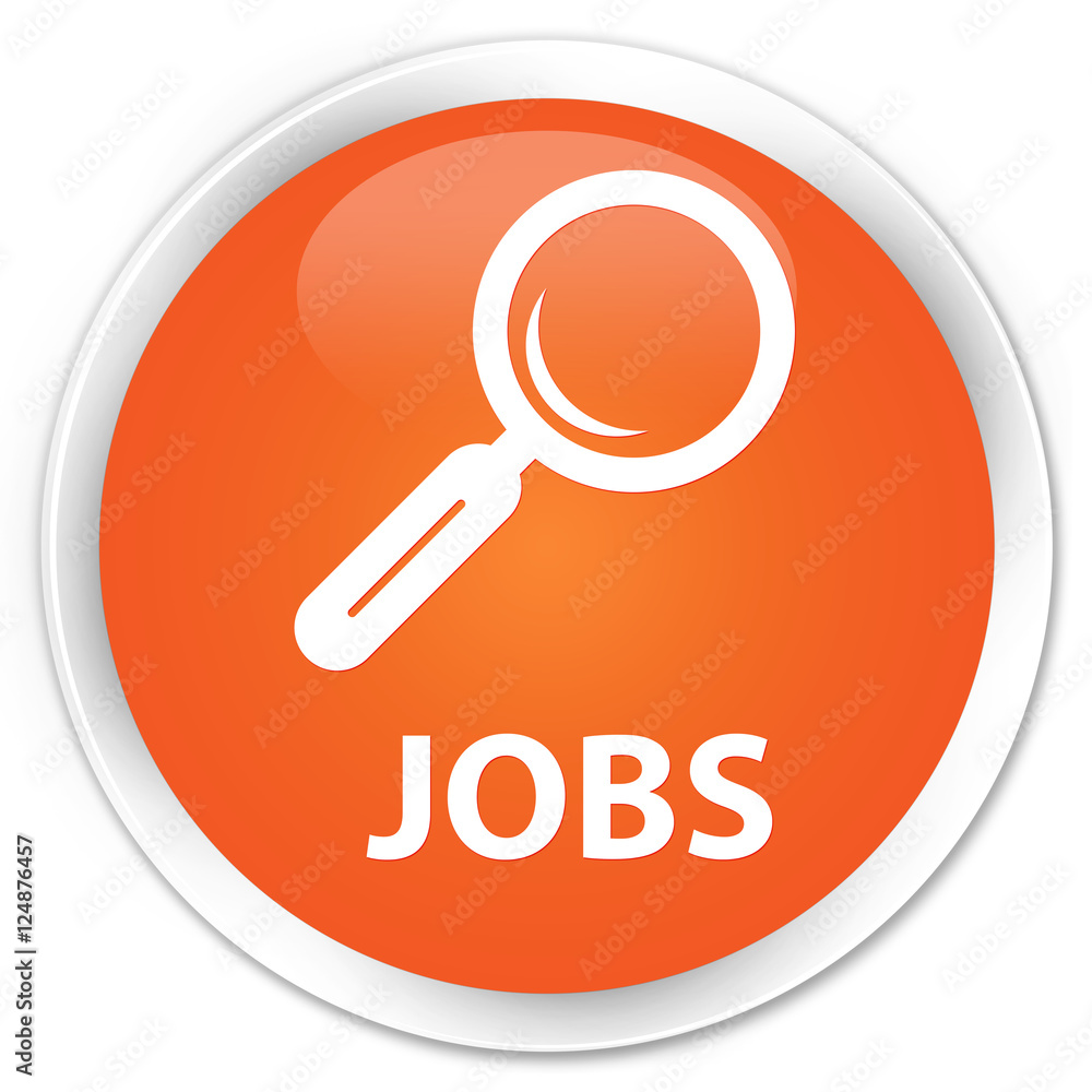Jobs orange glossy round button Jobs orange glossy round button