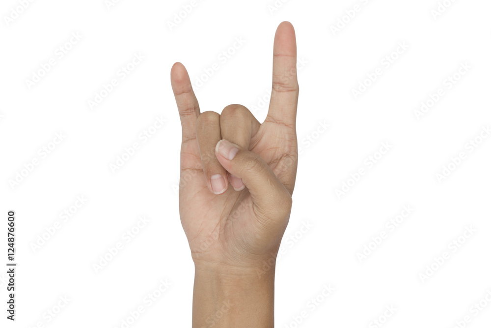 symbol hand of rock on white background symbol hand of rock on white background