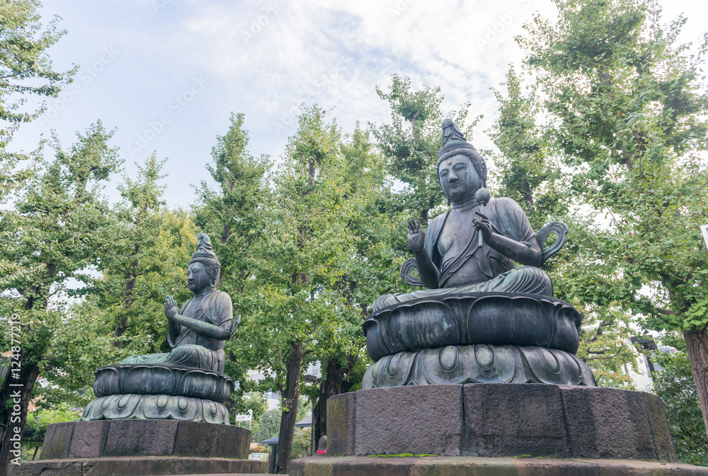 A Buddha statue outside Sensoji Temple