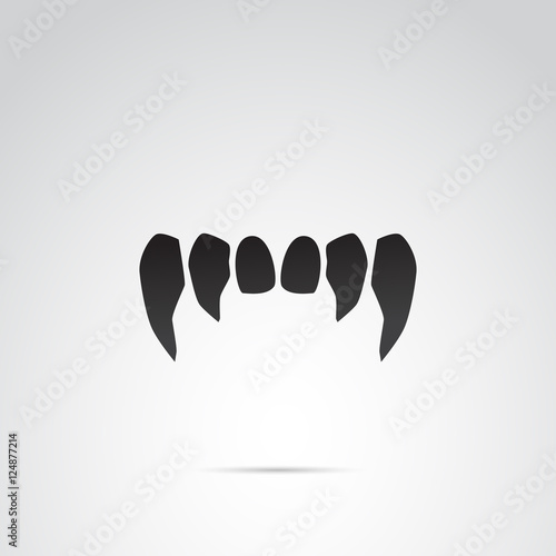 Vampire teeth vector icon.