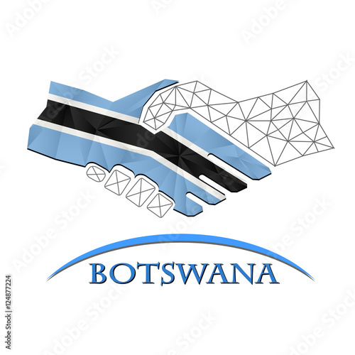 Handshake logo made from the flag of Botswana.