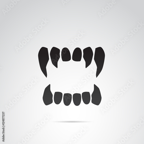 Vampire tooth vector icon.