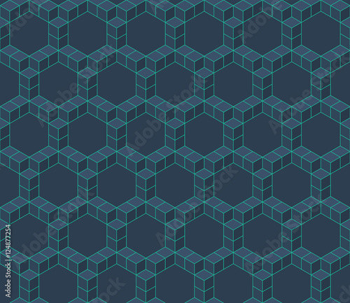 Seamless isometric creative pattern.Created for the realization of high-tech design