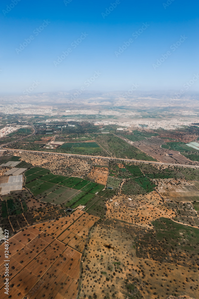 Widok z samolotu na horyzont - Maroko, Afryka