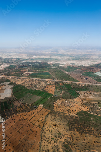 Widok z samolotu na horyzont - Maroko, Afryka