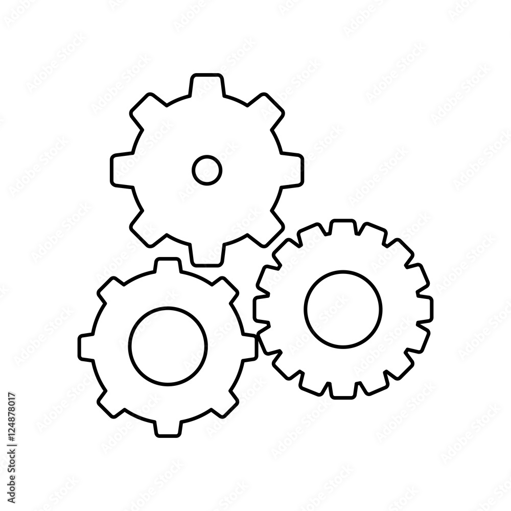 simple gears icon image vector illustration design 
