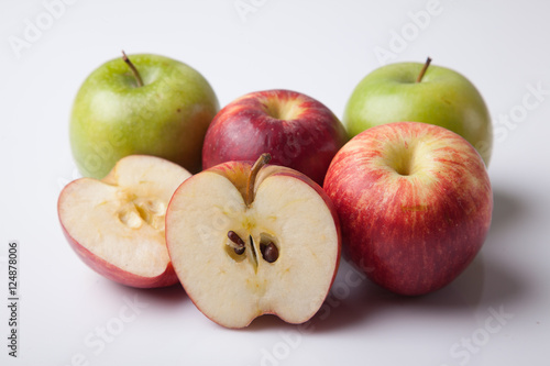 Group of red and green apple