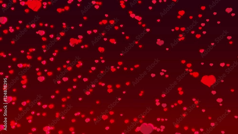 Red 3d hearts flying Red 3d hearts flying