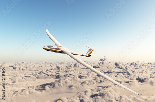 Segelflugzeug über den Wolken photo