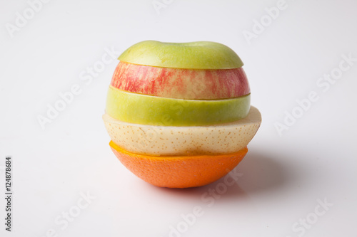 Stack of mix sliced fruits