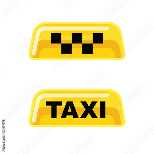 TAXI signs vector set isolated on white