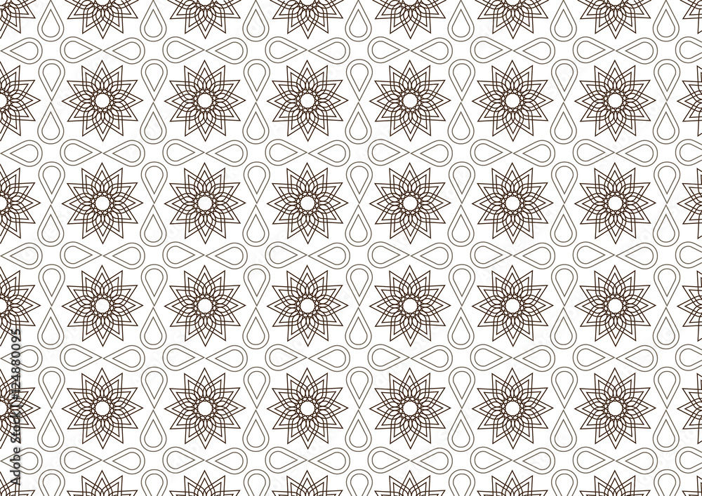 Abstract flower Ethnic Seamless Geometric Pattern Vector Illustration