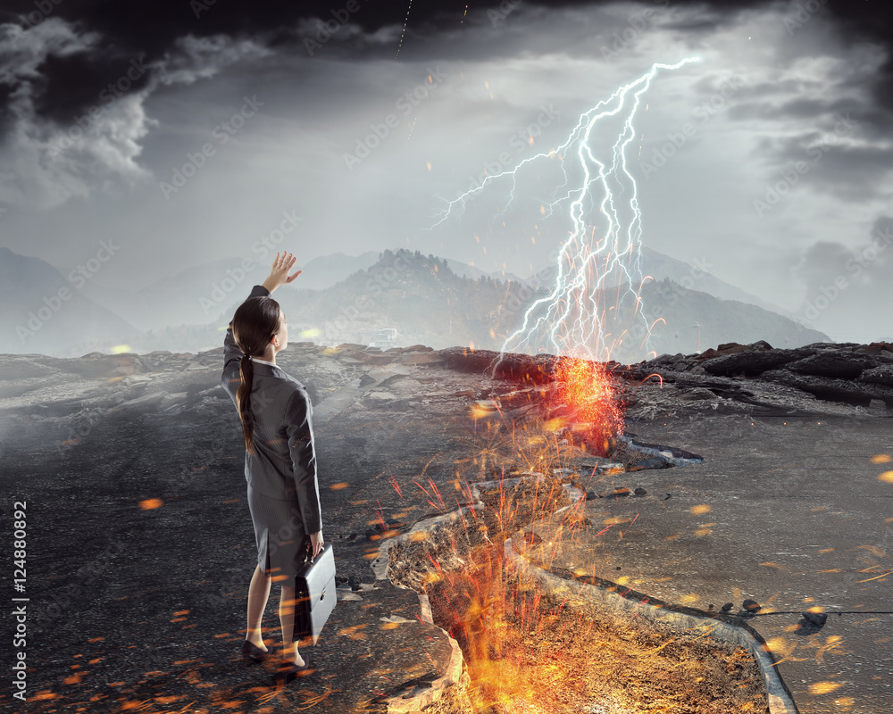 Obraz premium Overcoming crisis break . Mixed media