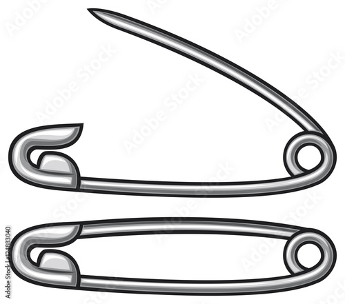 open and closed safety pin