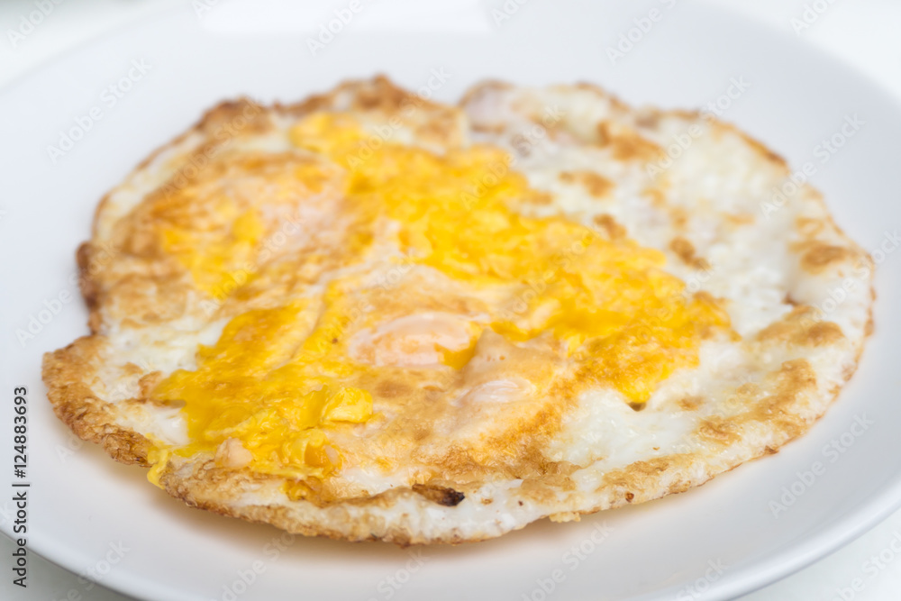 Fried chicken egg on dish